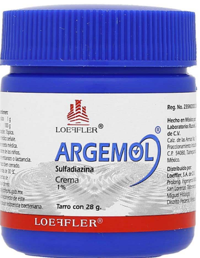 [7502211781615] SULFADIAZINA DE PLATA CREMA 1.0G TARRO 30G (ARGEMOL) COLLINS