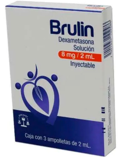 [7501537102586] Brulin Sol. Iny. c/3 Amp. 8 MG/2 ML.  Dexametasona 8mg/2ml. BRULUART