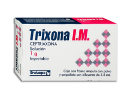 [7502208891228] TRIXONA I.M. Sol. Iny. c/1 FCO. AMP. 1 G/3.5 ML. Ceftriaxona 1g. (I.M.) NA