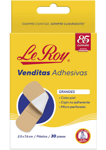 [729513102826] VENDITAS ADHESIVAS REGULARES (Le Roy) 2.5x7.6cms. c/ 30 Pzs. Venditas adhesivas (Estándar) NA