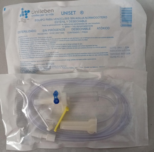 [7502241151679] EQUIPO PARA VENOCLISIS NORMOGOTERO UNILEBEN COLLINS