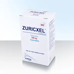 ZURICXEL PACLITAXEL. SOLUCIÓN INYECTABLE CADA FRASCO ÁMPULA CONTIENE: PACLITAXEL 300 MG ENVASE CON UN FRASCO ÁMPULA CON 50 ML CON O SIN EQUIPO PARA VENOCLISIS LIBRE DE POLIVINILCLORURO (PVC) Y FILTRO CON MEMBRANA NO MAYOR DE 0.22 µM.
