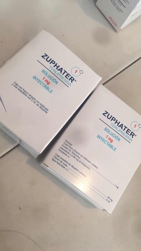 [7502251890728] ZUPHATER TERLIPRESINA. SOLUCIÓN INYECTABLE CADA FRASCO ÁMPULA O AMPOLLETA CON SOLUCIÓN CONTIENE: ACETATO DE TERLIPRESINA 1 MG EQUIVALENTE A 0.86 MG DE TERLIPRESINA ENVASE CON UN FRASCO ÁMPULA CON LIOFILIZADO Y UNA AMPOLLETA CON 5 ML DE DILUYENTE. CADA FRASCO ÁMPULA CON SOLUCIÓN CONTIENE: ACETATO DE TERLIPRESINA 1 MG EQUIVALENTE A 0.85 MG DE TERLIPRESINA
