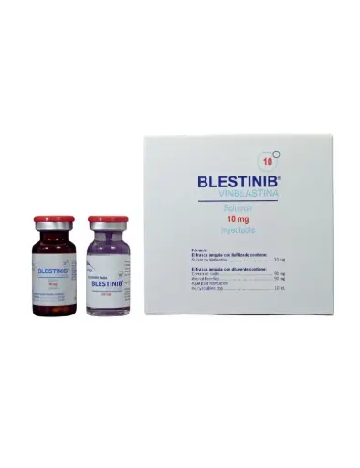 [7502251890544] BLESTINIB VINBLASTINA. SOLUCIÓN INYECTABLE. CADA FRASCO ÁMPULA CON LIOFILIZADO CONTIENE: SULFATO DE VINBLASTINA 10 MG. ENVASE CON UN FRASCO ÁMPULA CON O SIN DILUYENTE DE 10 ML. ZURICH
