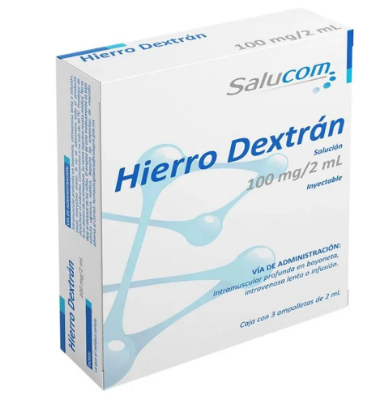 [7501125175428] Hierro dextrano 100mg/2ml c/3 ampulas  PISA