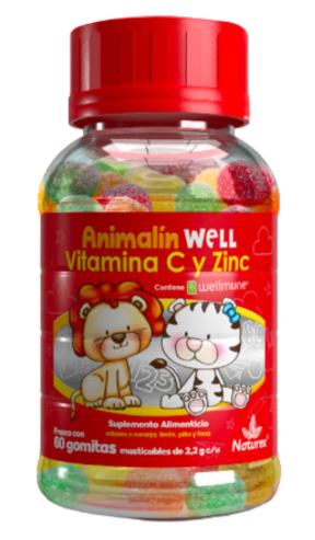 [7502259892366] Animalin well  Frasco c/60 Gomitas Masticables 2.2 G. Vitaminas y Minerales NATUREX