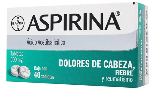 [7501008491966] Aspirina Ácido acetilsalicílico Adulto 40 Tabletas