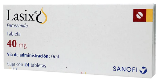 [7501165000193] Lasix Furosemida Tableta Cada tableta contiene: Furosemida 40 mg Envase con 20 Tabletas.