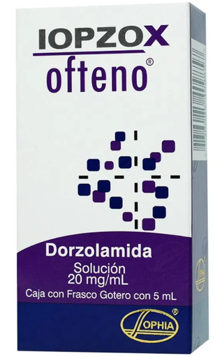 [736085409857] Iopzox Dorzolamida Solución Oftálmica Cada ml contiene: Clorhidrato de dorzolamida equivalente a 20 mg de dorzolamida Envase con gotero integral con 5 ml. SOPHIA