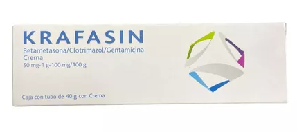 [7502256040166] Krafasin crema Betametasona + Clotrimazol + GentamicinaTubo c/40 G. 0.05-0.10-1.0 G/100 G.
