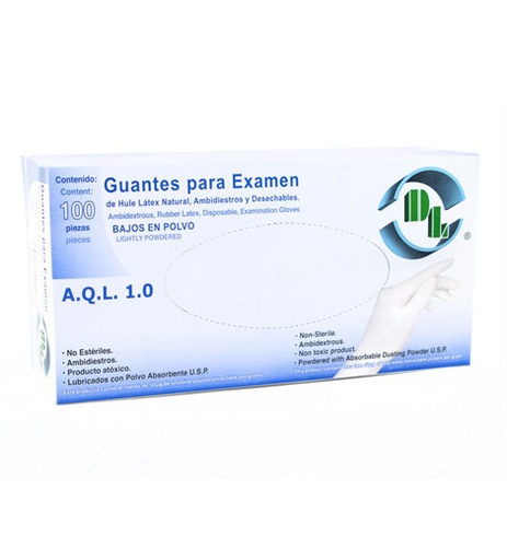 [GESTGDECO] GUANTE PARA EXPLORACION ESTERIL GRANDE CAPLE CON 100 PIEZAS
