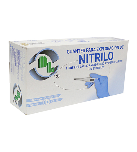 [GENITMEDCO] GUANTE PARA EXAMINACION DE NITRILO NO ESTÉRIL MEDIANO CAPLE CON 100 PIEZAS