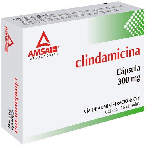 [7501349020788] Clindamicina Cápsula Cada Cápsula contiene: Clorhidrato de clindamicina equivalente a 300 mg de clindamicina. Envase con 16 Cápsulas.