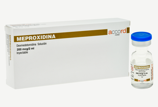 [7506335700514] Meproxidina DEXMEDETOMIDINA 200mcg/2mL  envase con 5 fcos. Ámpula. Seco, manejable hasta 25°C ACCORD