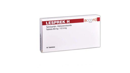 [200041000]  Lesprek H TELMISARTAN / HIDROCLOROTIAZIDA 80mg/12.5 mg, Envase con 14 tabletas. Seco, manejable hasta 25°C