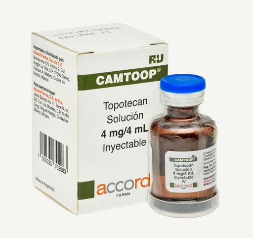 [7506335702983] Camtoop TOPOTECAN 4mg/ 4mL. Envase con 1fco. Ampula  Seco, manejable hasta 25°C.                                                      ACCORD