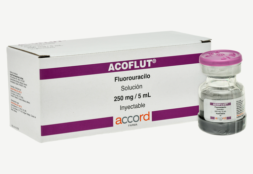 [7506335701825] Acoflut FLUOROURACILO 250mg / 5mL Envase con 10fcos. Ampula  Seco, manejable hasta 25°C.                                                      ACCORD
