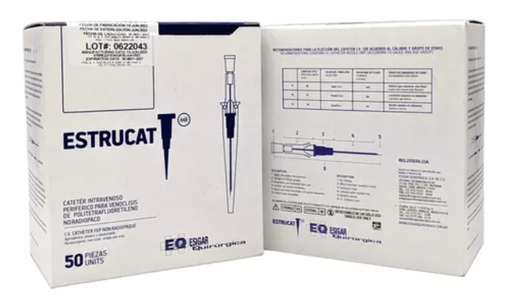 [7502274120369] Catéter para venoclisis calibre 17g.  Caja con 50 piezas ESIGAR