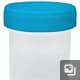[PW114] Vaso rec. para muestra120 ml premium sin empaque tapa AZUL. Corrugado con 550 paquetes. GH