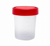 [PW125] Vaso rec. para muestra 60 ml estéril tapa ROJA. Corrugado con 550 paquetes. GH