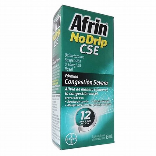 [7501050623766] AFRIN NO DRIP CSE 12H SUSP. Nasal Fco. Atomizador 15 ML. 0.50 MG/1 ML. Oximetazolina (Sol. Nasal) ADULTO. NA