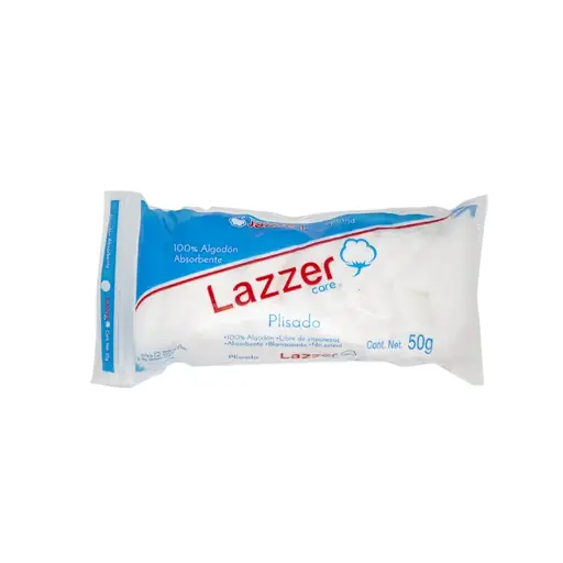 [7503013836022] ALGODÓN ABSORBENTE PLISADO (Lazzer Care) Bolsa c/200 G. NA