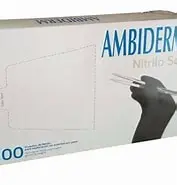 [7502224247658] AMBIDERM NITRILO GUANTE DESECH. Negro No Estéril U.T. Bolsa c/10 Pzs.  NA