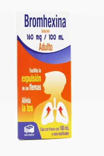 [7501573903260] BROMHEXINA (Biomep) SOL. Adulto Fco. 100 ML. 160 MG/100 ML. Bromhexina (Sol. Oral Adulto). BIOMEP