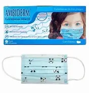 [7502224243575] CUBREBOCAS INFANTIL DCHBLE. 3 PLIEGUES Col. Azul/Figs. (Ambiderm) Cja. c/50 Pzs. NA