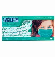 [7502224243544] CUBREBOCAS INFANTIL DCHBLE. 3 PLIEGUES Col. Verde (Ambiderm) Cja. c/50 Pzs. NA