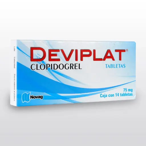 [7501075719253] DEVIPLAT c/14 TABS. 75 MG. Clopidogrel NOVAG