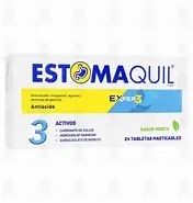[7501369200160] ESTOMAQUIL EXper3 Caja c/24 TABS. Masticables Sab. MENTA 400-250-150 MG.  NA