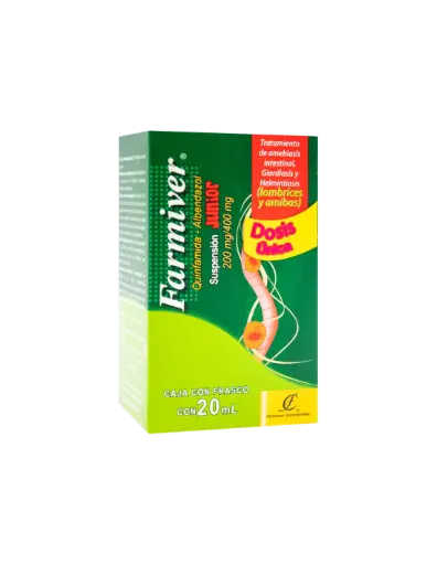 [7502006921974] ALBENDAZOL/QUINFAMIDA SUSPENSIÓN JUNIOR 200/400MG FRASCO 20ML (FARMIVER JUNIOR) FARMA CONT.