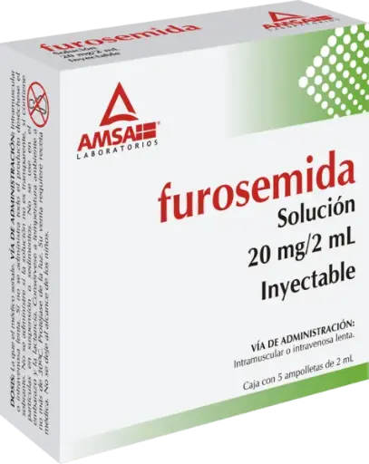 [7501349024571] FUROSEMIDA (Amsa) Sol. Iny. c/5 AMPTAS. 20 MG/2 ML. Furosemida (Sol. Inyectable). 