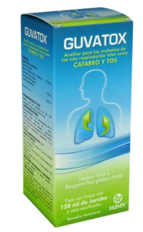 [7502259890089] GUVATOX JBE. Fco. 120 ML. 10.84-0.54 G/100 ML. Hedera helix (Hiedra) compuesta. NA