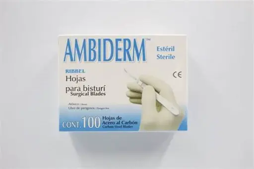 [340042] HOJA PARA BISTURÍ Acero al Carbón (Ambiderm) No. 20 c/1 Pza. NA