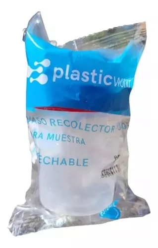 [47938885439046] VASO RECOLECTOR p/MUESTRAS (Plastic World) Estéril 100 ML. Bolsa c/50 Pzs. NA