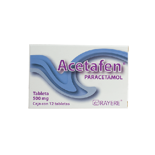 [7502003380033] ACETAFEN c/12 TABS. 500 MG. Paracetamol  500mg. (Tabs. Orales). NA