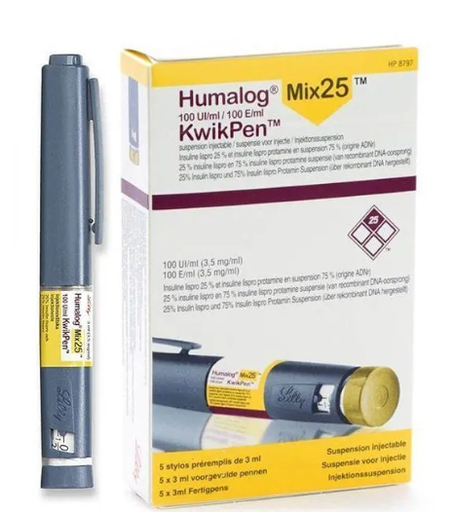 [7501082242430] Humalog Mix 25 Kpen Insulina lispro - Insulina lispro protamina (25/75) 100U/Ml 3 Ml