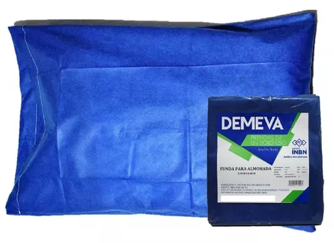 [PTM-FUP-3 58] Funda para almohada azul 0.40 M x 0.70 M 10 pz DEMEVA ECONOMY Funda para almohada elaborada con tela no tejida SMS 100% polipropileno Ideal para cubrir almohadas desechables utilizadas en hospitales y clínicas