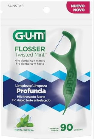 [0709420005784] Palillos Gum Con Hilo Dental Menta 90 Piezas