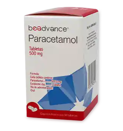 [7502209850941] Beadvance Paracetamol Tableta cada tableta contiene: paracetamol 500 mg. envase con 10 tabletas.