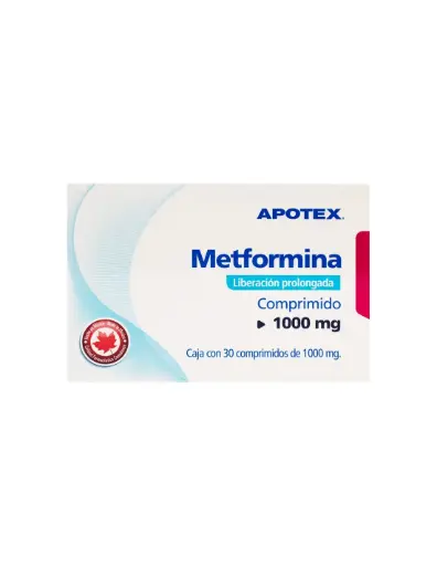 [7501277034369] METFORMINA LP 30 COMP 1000 MG APOTEX